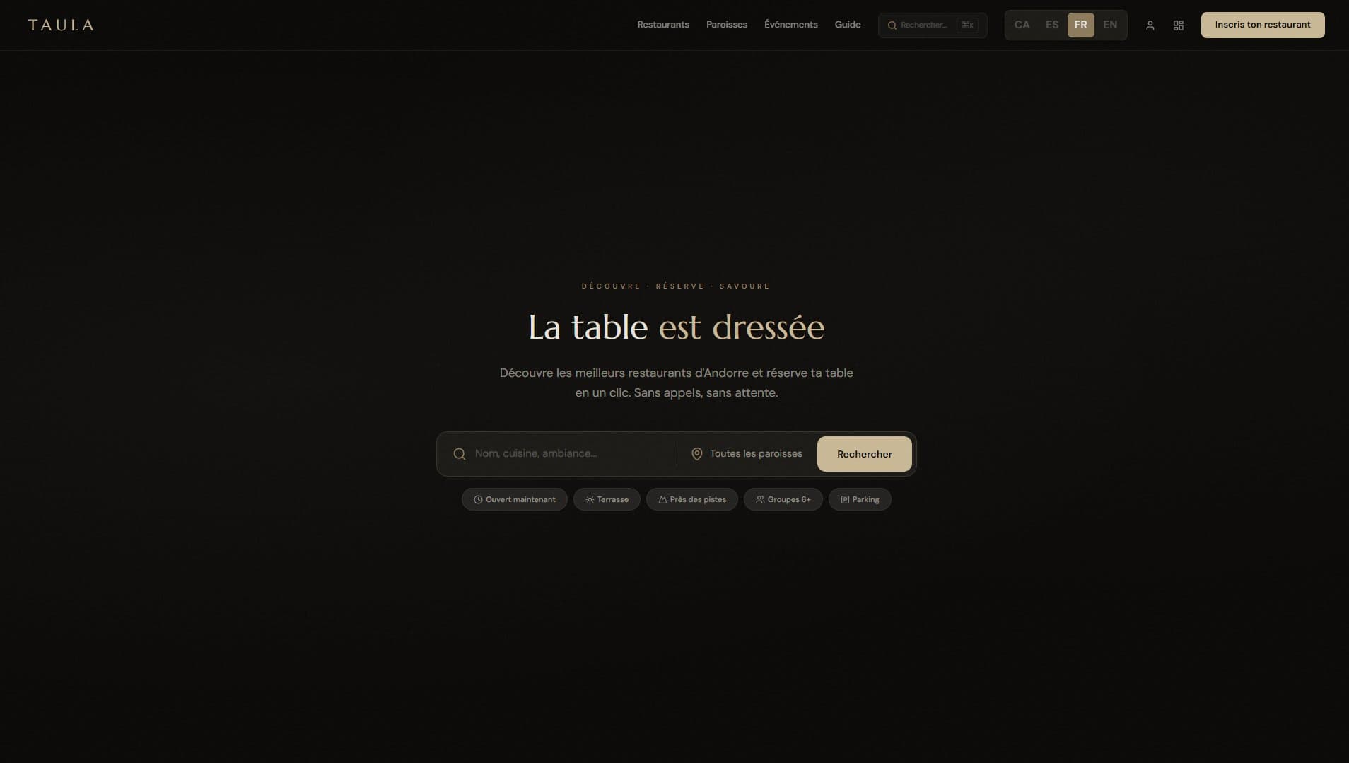 Capture d'écran — Taula